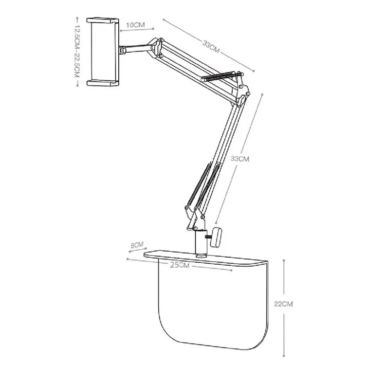 X&X Phone Tablet Holder Bedside Desktop Sofa Supporto regolabile in acciaio al carbonio per iPhone 16 / 16 Plus / 16 Pro / 16 Pro Max