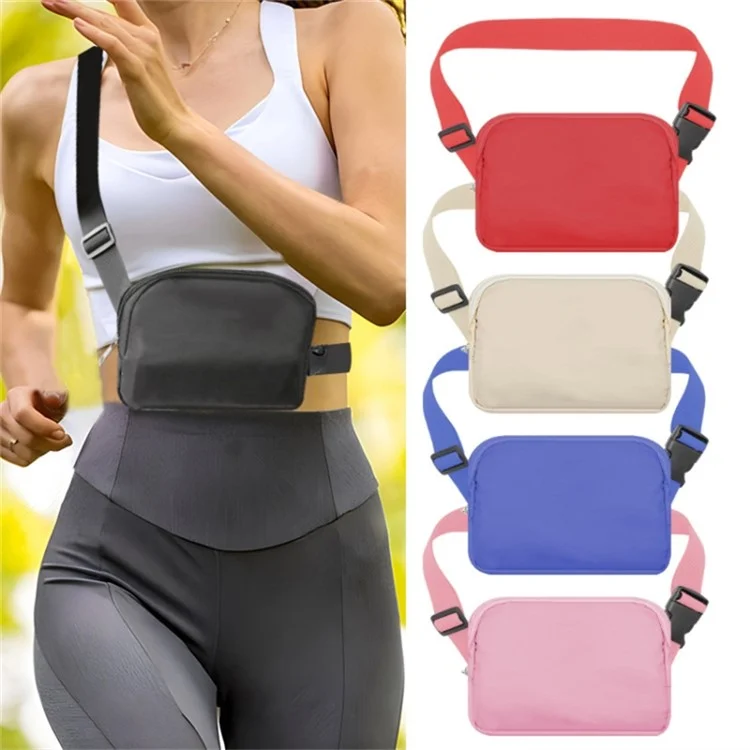 600D Nylon Waterproof Chest Bag Outdoor Sports Running Mobile Phone Storage Bag - Beige