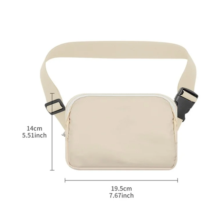 600D Nylon Waterproof Chest Bag Outdoor Sports Running Mobile Phone Storage Bag - Beige
