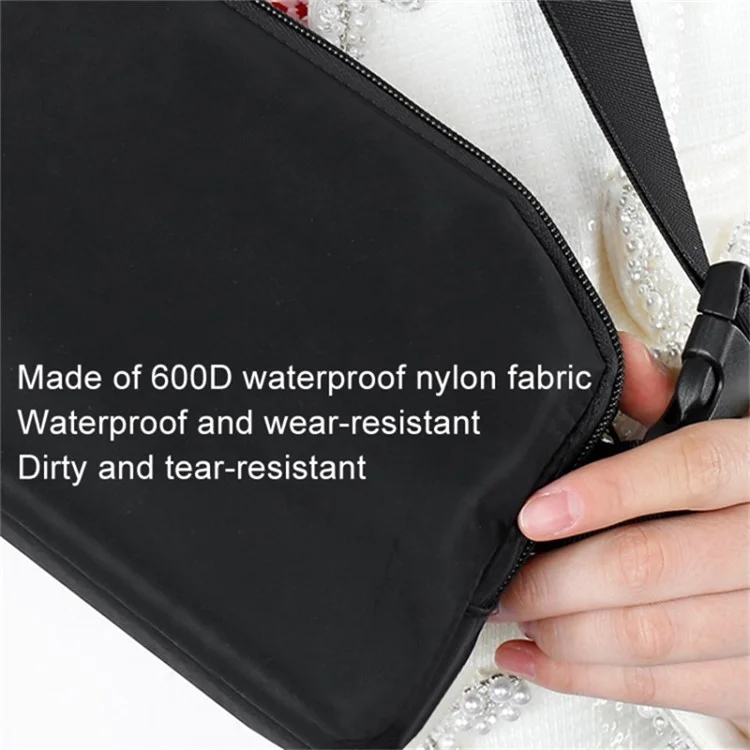 600D Nylon Waterproof Chest Bag Outdoor Sports Running Mobile Phone Storage Bag - Beige