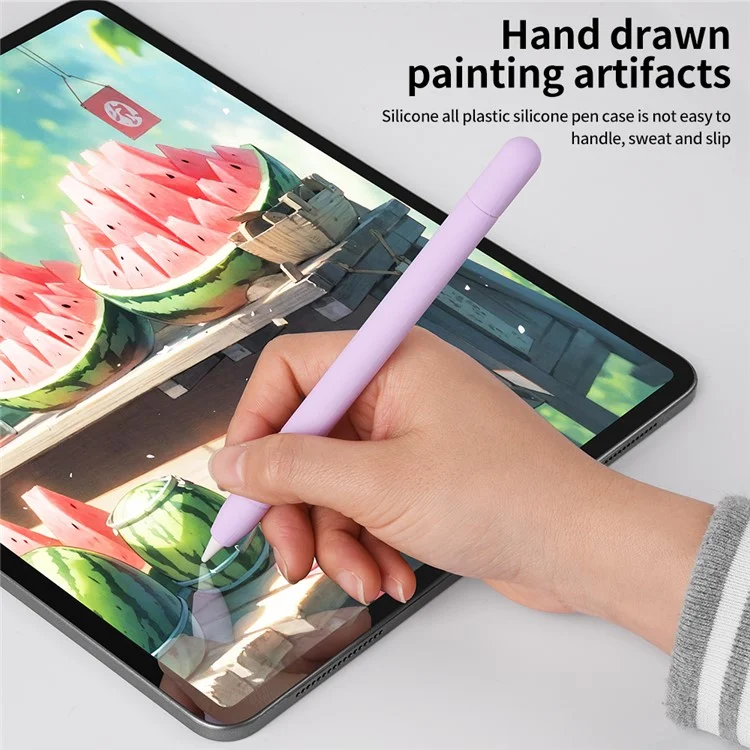 For Apple Pencil (USB-C) Silicone Sleeve Anti-Drop Stylus Pencil Protective Case with Tip Cap - Orange