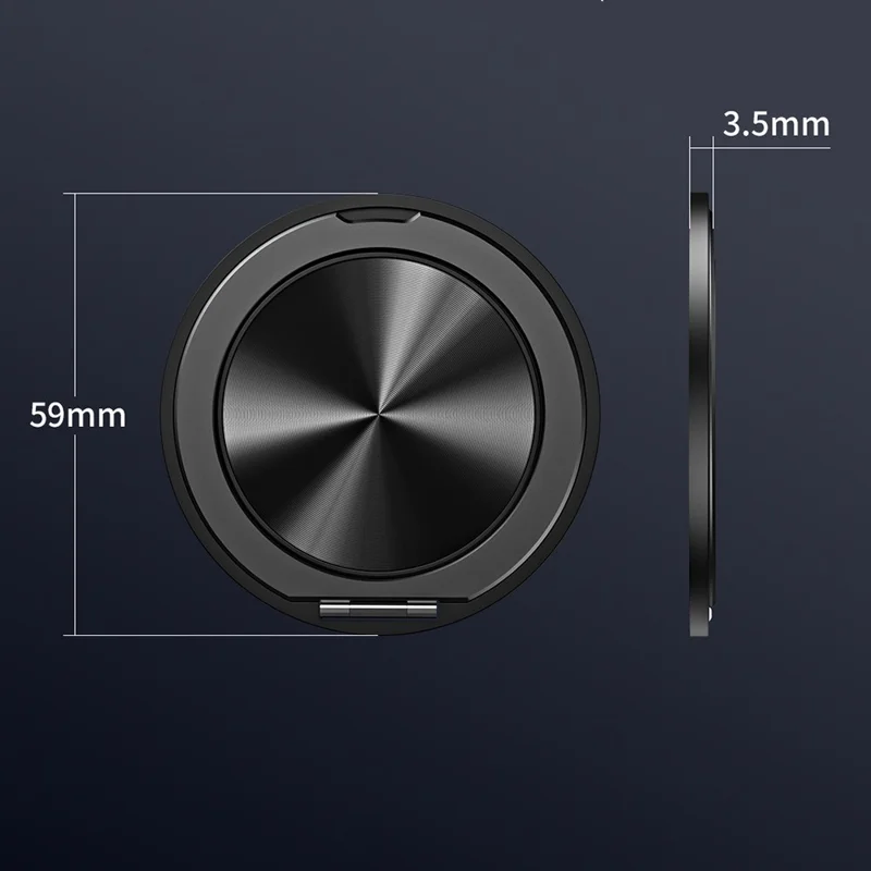 Cell Phone Ultra Thin Kickstand Folding Phone Back Stand Aluminum Alloy Phone Holder - Black