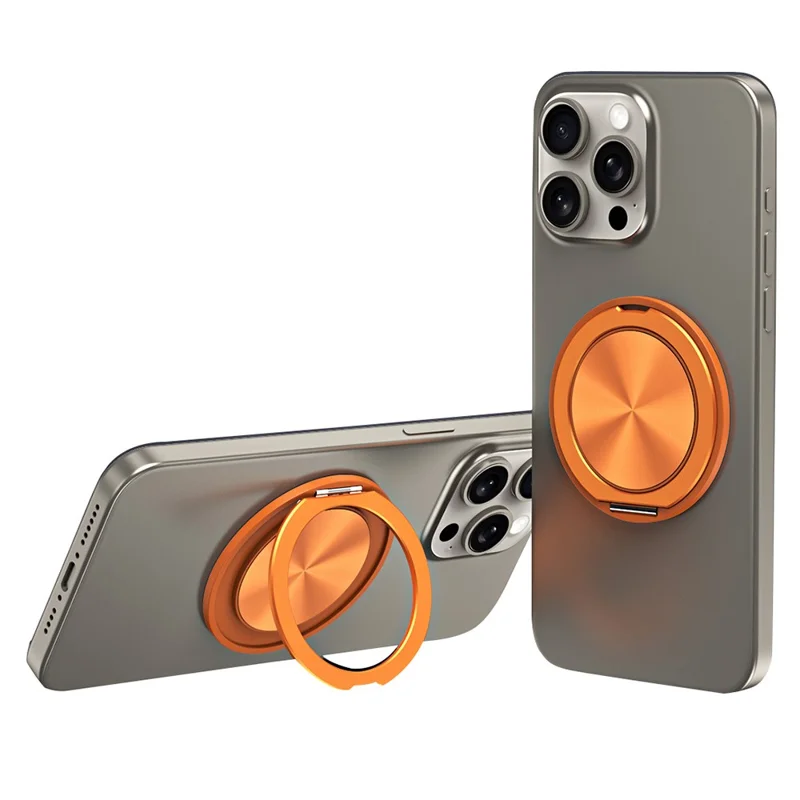 Cell Phone Ultra Thin Kickstand Folding Phone Back Stand Aluminum Alloy Phone Holder - Orange