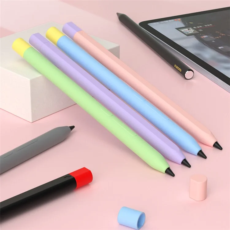 Pour la housse de protection Xiaomi Smart Pen (3e génération) Couleur de contraste Étui de stylet avec double capuchon de stylet - Vert