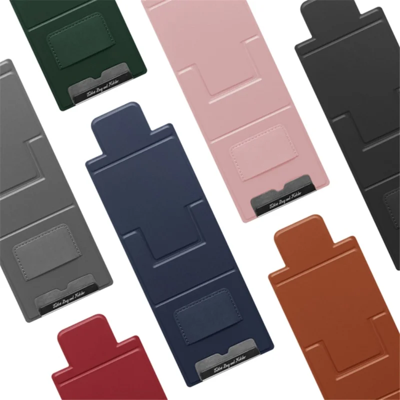 Ultra-Thin Foldable Cell Phone Holder PU Leather Phone Desktop Stand - Grey