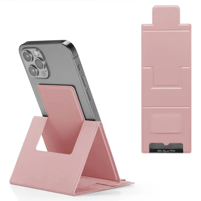 Support de téléphone pliable ultra-fin en cuir PU - Or rose