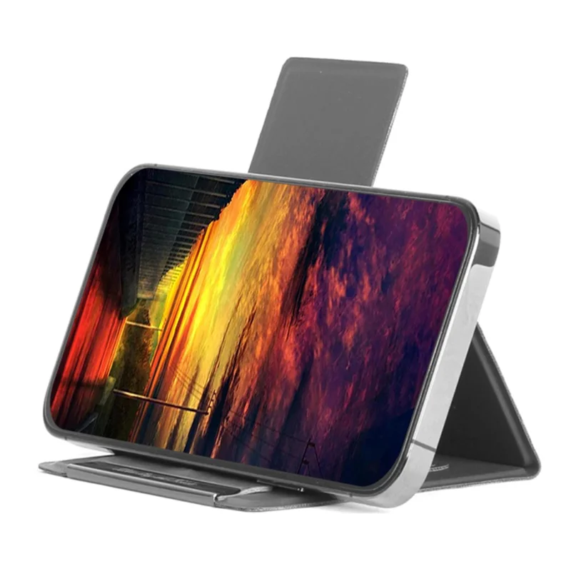 Support de téléphone pliable ultra-fin en cuir PU - Or rose