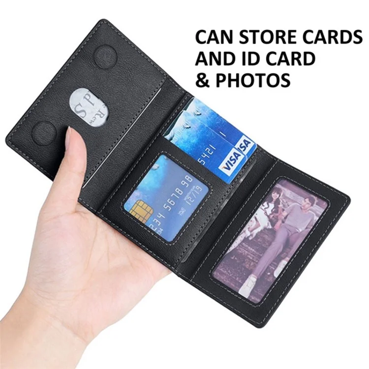 Compatible with MagSafe Card Holder Tri-fold Wallet Kickstand for iPhone 12-15 - Brown
