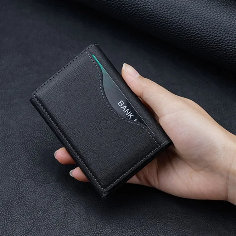 Compatible with MagSafe Card Holder Tri-fold Wallet Kickstand for iPhone 12-15 - Brown