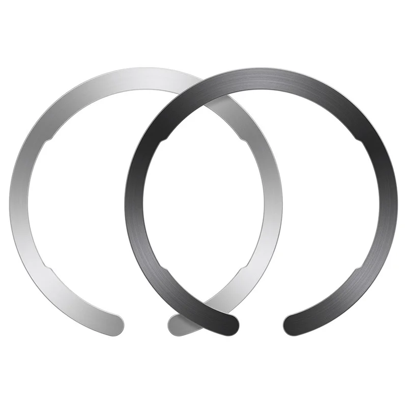 ESR 2pcs Ultra Thin Halolock Ring Pour le Téléphone Mobile Réalisable Avec un Chargeur Mag-safe, Black + Silver