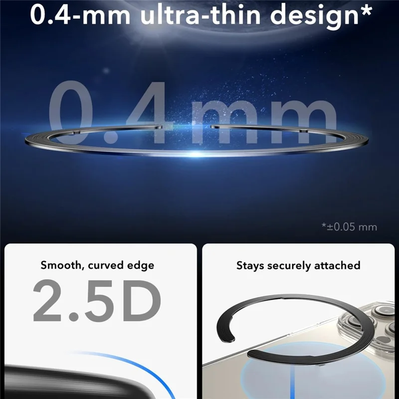 ESR 2pcs Ultra Thin Halolock Ring Pour le Téléphone Mobile Réalisable Avec un Chargeur Mag-safe, Black + Silver