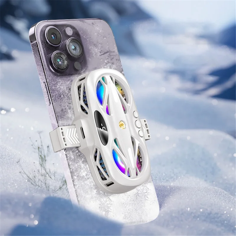 K12 Phone Cooler for Gaming Dual-core Semiconductor Mobile Radiator Cooling Fan - White