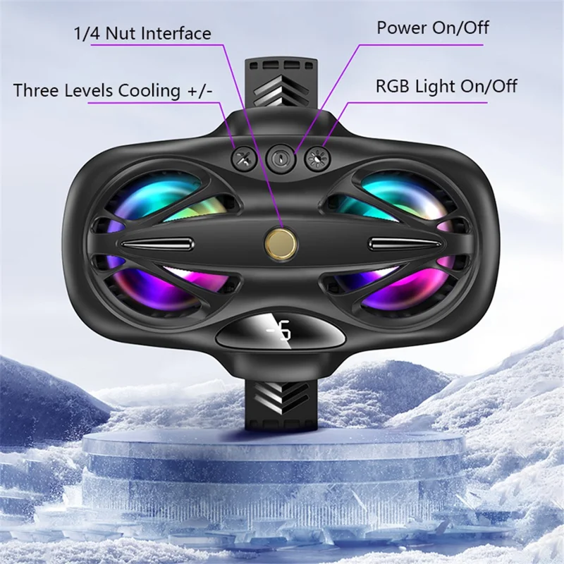 K12 Phone Cooler for Gaming Dual-core Semiconductor Mobile Radiator Cooling Fan - White