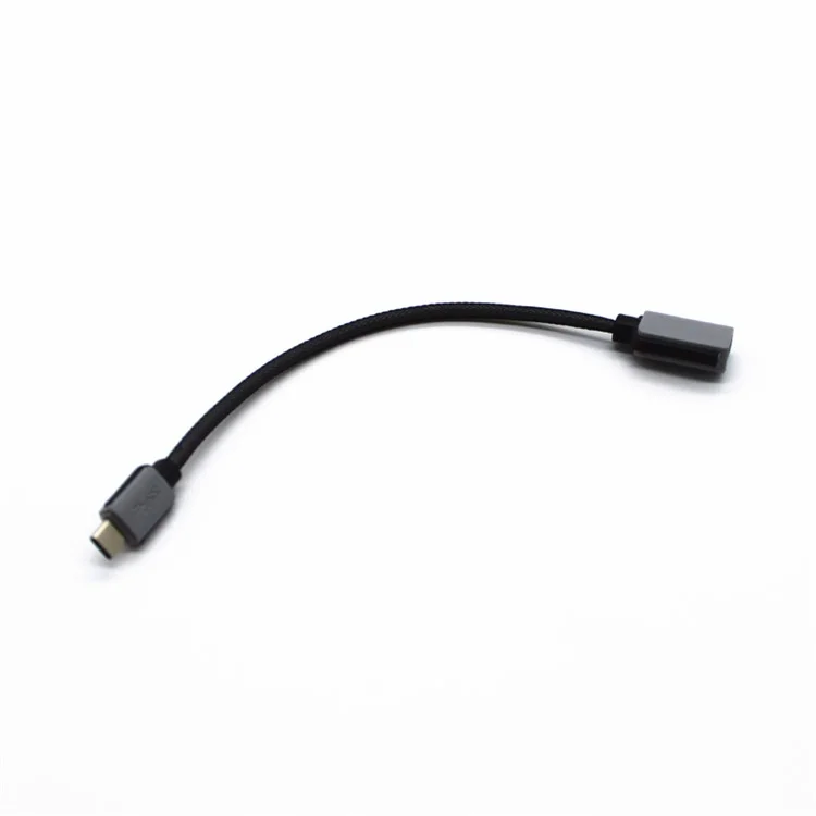 JW-O01 USB Type C Male to USB 3.0 Female OTG Braided Cable Adapter