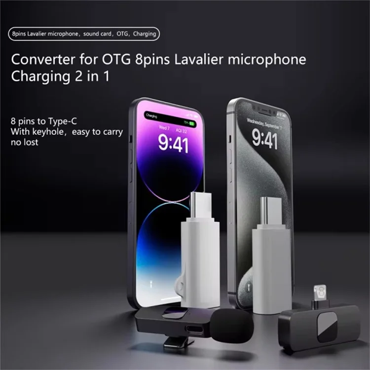 Für iPhone Weiblicher Audio-Adapter zu USB-C Männlich OTG-Konverter (Mit Schlaufe)