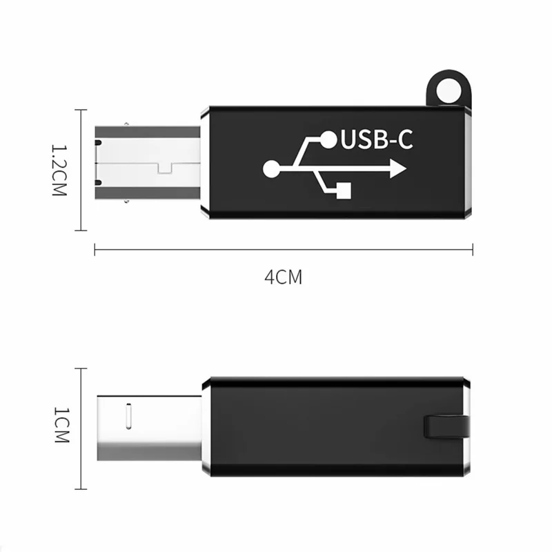 ADS-618 USB-C Female to Printer Male Adapter for Electric Piano, Printer, Scanner - Black