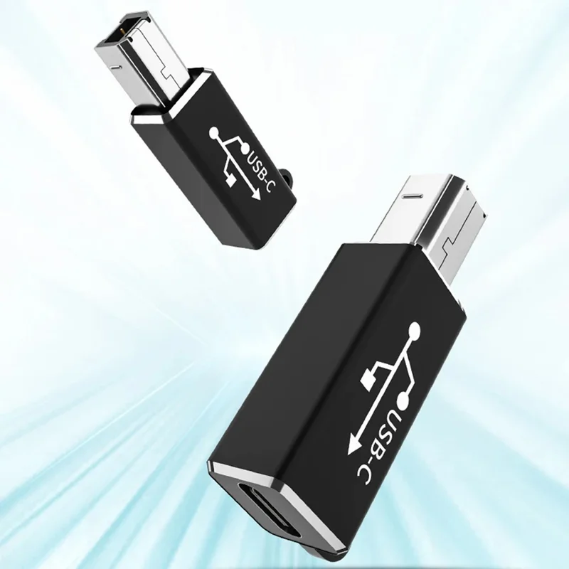 ADS-618 USB-C Female to Printer Male Adapter for Electric Piano, Printer, Scanner - Black