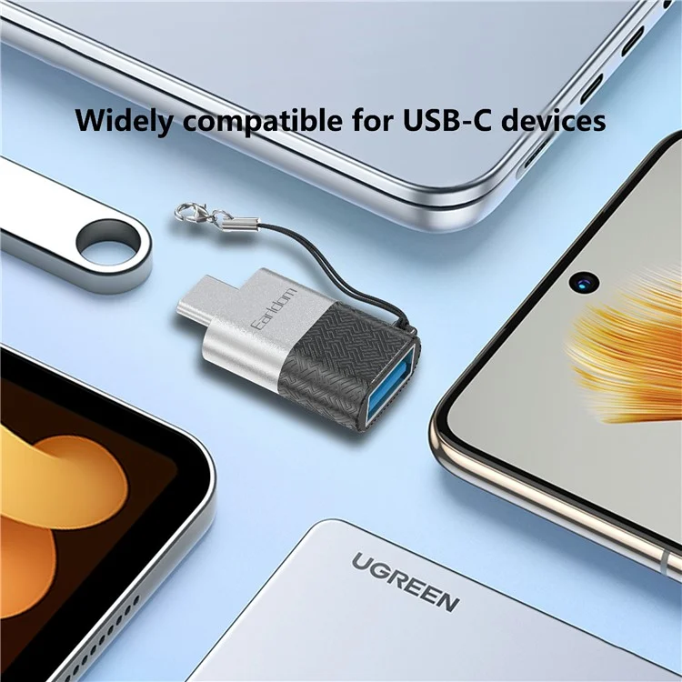 EARLDOM OT72 USB 3.0 Fêmea para Conversor Mini Tipo-C Masculino Alumínio Ligas OTG Adaptador