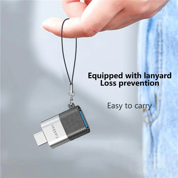 EARLDOM OT72 USB 3.0 Fêmea para Conversor Mini Tipo-C Masculino Alumínio Ligas OTG Adaptador