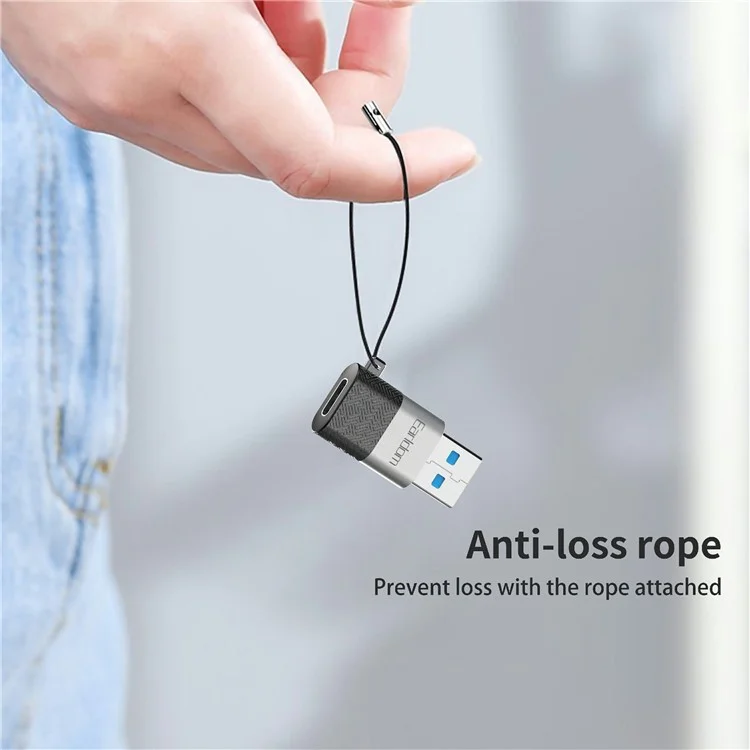Adaptateur EARLDOM OT75 Type-C femelle vers USB mâle Transfert de données Alliage d'aluminium Convertisseur