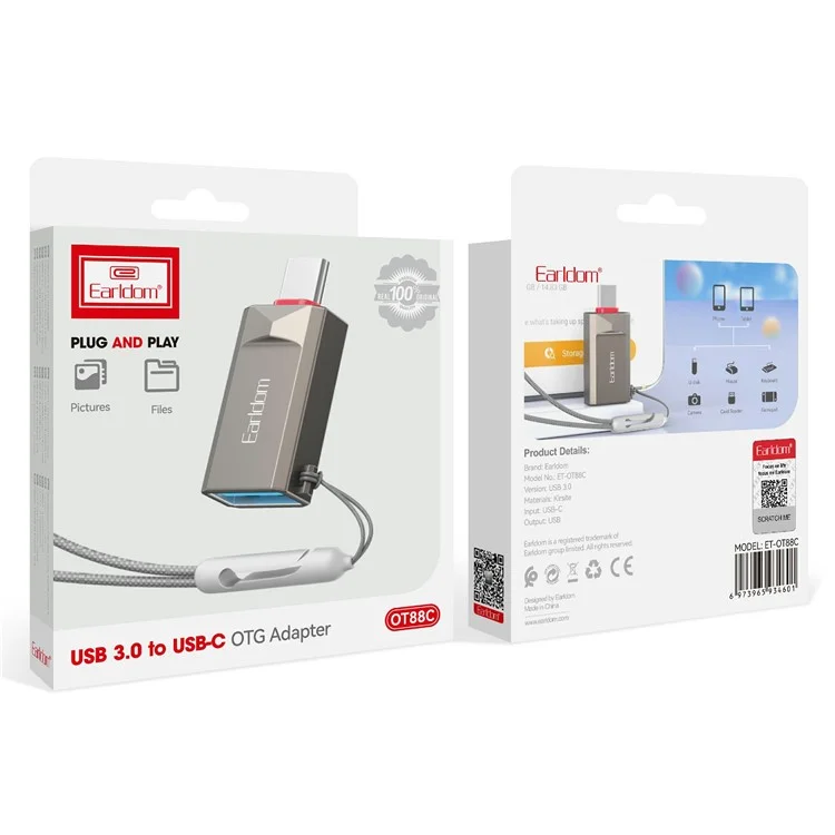 EARLDOM OT88C USB3.0 Weiblicher zu Typ-C Männlicher Adapter Telefon Tablet U-Disk Maus Tastatur OTG Verbindung
