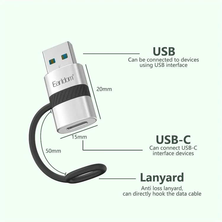 EARLDOM ET-OT91A Adattatore da Type-C a USB 3.0 Convertitore USB-C per iPhone Serie 15
