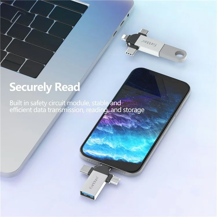 EARLDOM OT93 3-in-1 OTG Adapter 8 Pin Type-C Mirco Converter Connector
