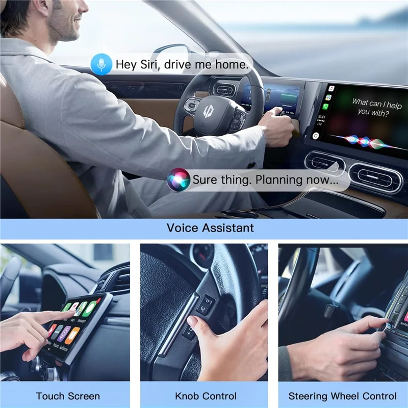 Car Wireless CarPlay Adapter Wired to Wireless CarPlay Dongle for iPhone - Black