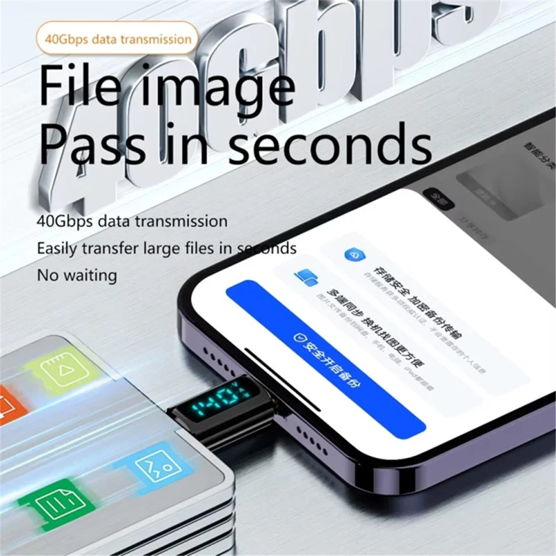 Type-C Female to Type-C Female 40Gbps PD 140W Digital Display Charging Data Transmission Adapter - Black