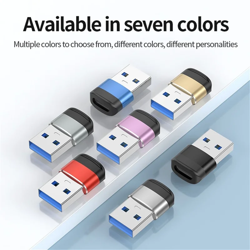 USB 3.0 Male to Type-C Female Converter 5Gbps Data Transmission OTG Adapter - Black