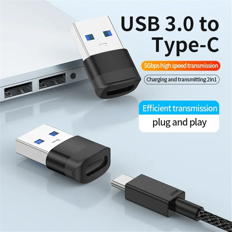 USB 3.0 Male to Type-C Female Converter 5Gbps Data Transmission OTG Adapter - Blue