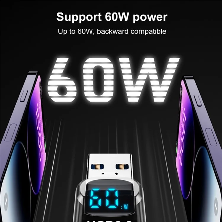 60W 10Gbps Цифровой адаптер для дисплея Type-C to USB-A Female to Male Mini Converter