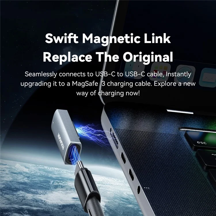 ESSAGER Type-C Female Adapter Compatible with MagSafe Magnetic Converter for MacBook