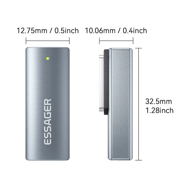 ESSAGER Type-C Female Adapter Compatible with MagSafe Magnetic Converter for MacBook
