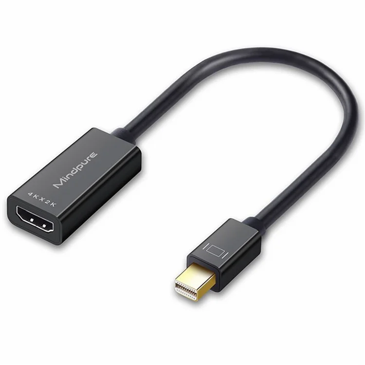 MINDPURE AD007 Plug and Play 4K 30Hz Video Output Mini DP zu HD Weiblich zu Männlich Adapterkabel - Schwarz