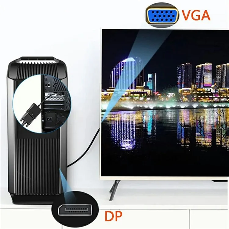 MINDPURE AD005 DP to VGA Adapter DP Male to VGA Female 1080P Converter Dongle