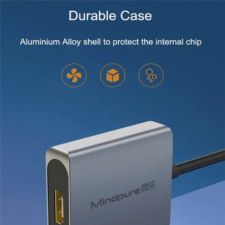 MINDPURE AD014 1920x1080P Câble de conversion VGA vers HD, Mâle vers Femelle, avec port Audio 3,5 mm + Alimentation