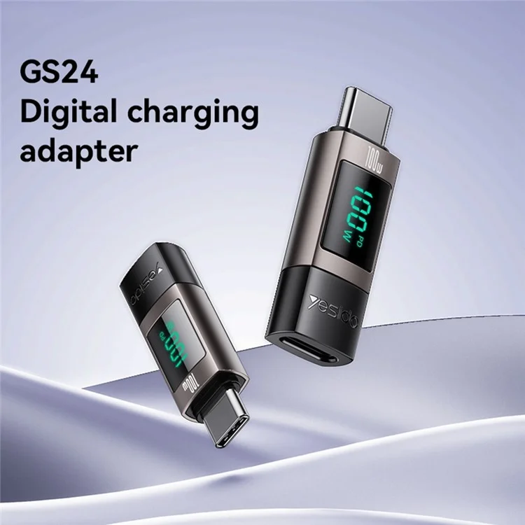 YESIDO GS24 CTOC 100W Fast Charging USB-C Extender Adapter Type-C Male to Female Converter