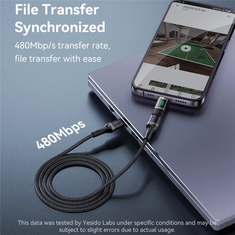 YESIDO GS24 CTOC 100W Fast Charging USB-C Extender Adapter Type-C Male to Female Converter
