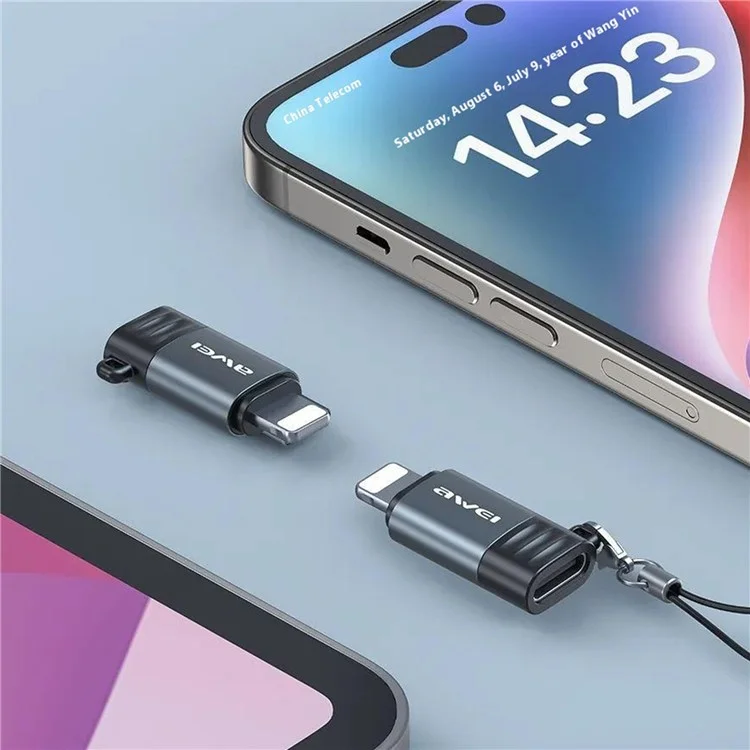 AWEI A11 Tipo-c Fêmea Para ip Converter de Carregamento Data Transfer Mini Adapter