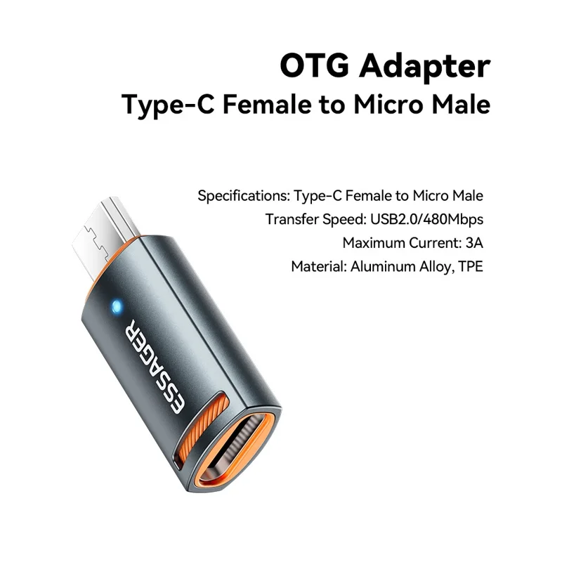 Adattatore OTG OTG da Femmina di Tipo c di Tipo c e Convertitore Maschile Essager