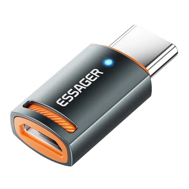 ESSAGER Micro Female to Type-C Male Converter Aluminum Alloy OTG Adapter