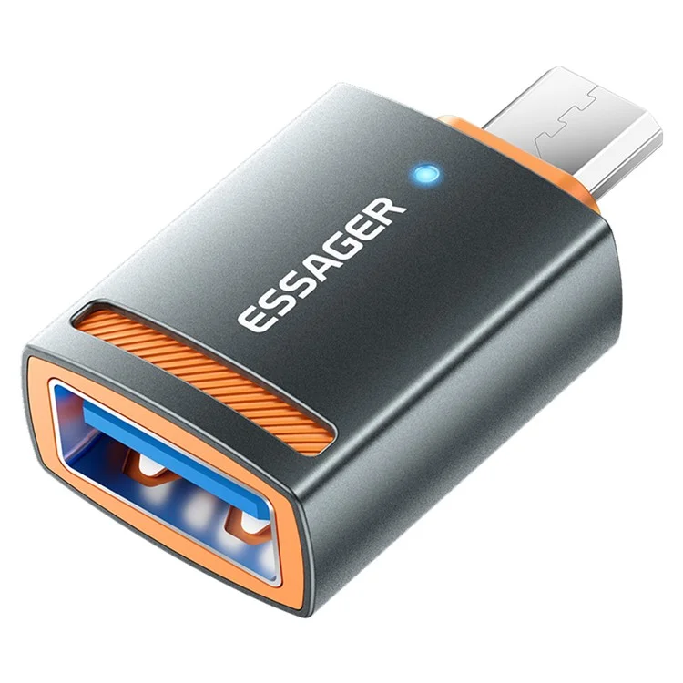 ESSAGER USB Female to Micro Male Converter Aluminum Alloy OTG Adapter