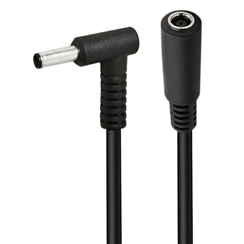 15cm 90 Degree 4.5mmx3.0mm Male to Female Adapter DC Power Connector Cable for HP / Dell Laptops