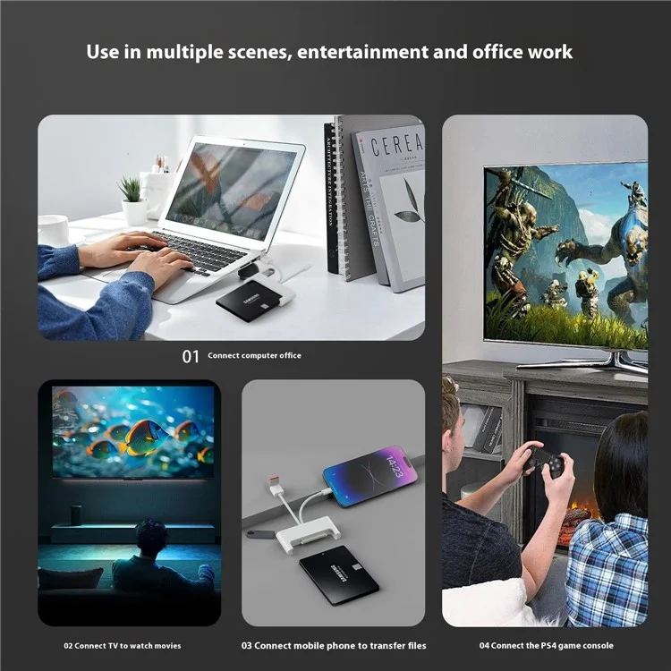 NK-1046TL Pro 3-in-1 USB + Type C + iP to SATA Fast Data Transfer Multi-Function Adapter