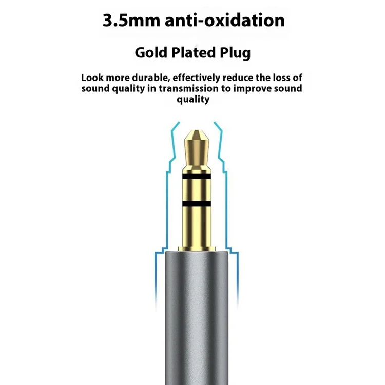 Câble audio DUDAO L11ProT 1m Type-C vers 3,5mm en alliage d'aluminium + tressage de nylon