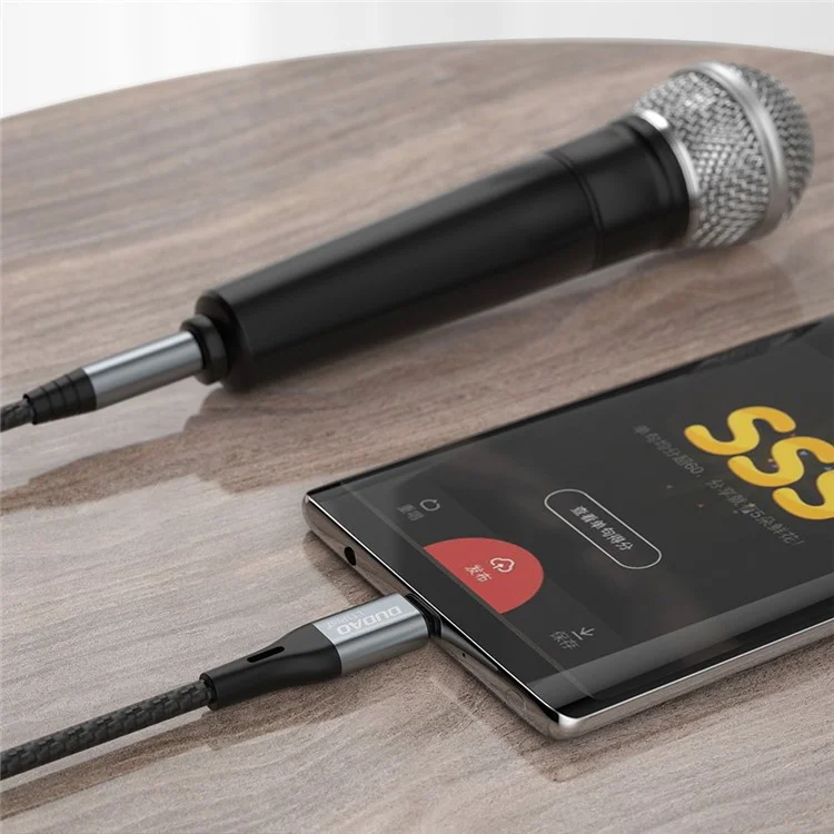 Câble audio DUDAO L11ProT 1m Type-C vers 3,5mm en alliage d'aluminium + tressage de nylon