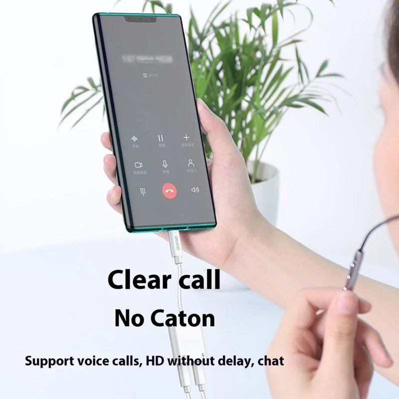 DUDAO L13C Type-C Male to Type-C Female Charging + Type-C Female Audio Headphone Adapter Conversion Cable