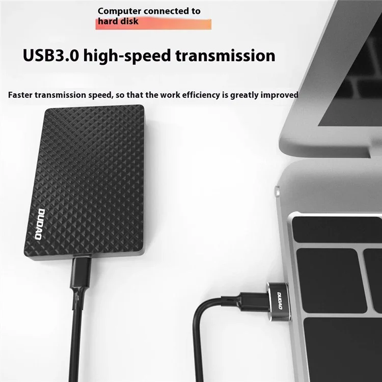 DUDAO L16AC Adaptateur USB mâle vers USB-C femelle pour iPhone 15, permettant la charge et le transfert de données OTG