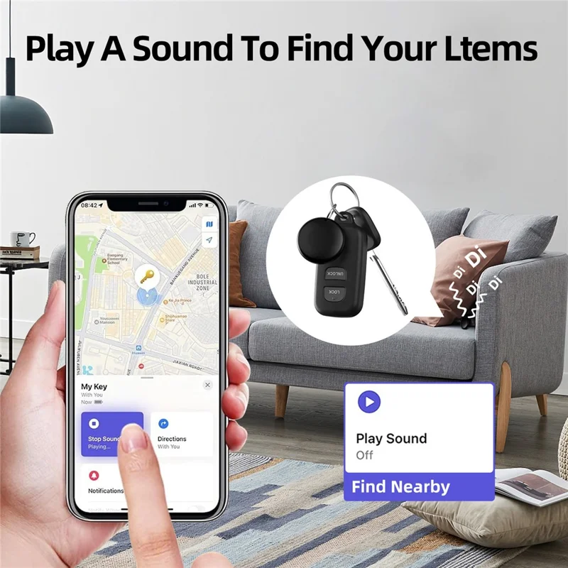 F08 Smart Tracker Round Shape Item Anti-Lost Mini Global Finder for iOS Only - White